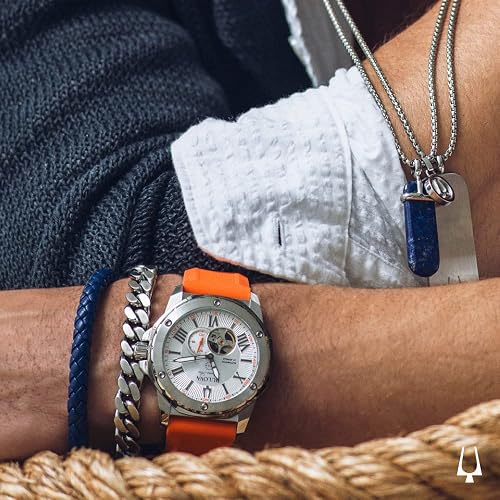 Bulova Men's Marine Star 'Series A' Automatic Watch with Orange Silicone Strap Style: 98A226